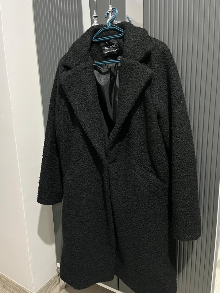 Siyah Kadın Midi Boy buklet Kaban - Görsel 3