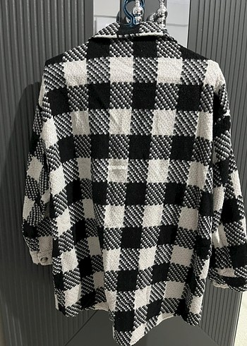 Gri Kareli Kadın Gömlek - Görsel 2