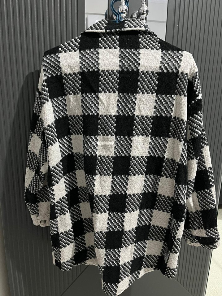 Gri Kareli Kadın Gömlek - Görsel 2