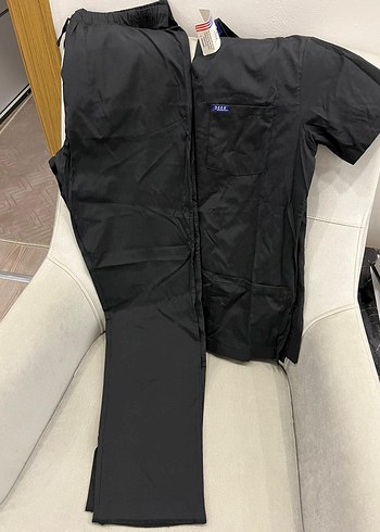 Siyah unısex scrubs takım - Görsel 3