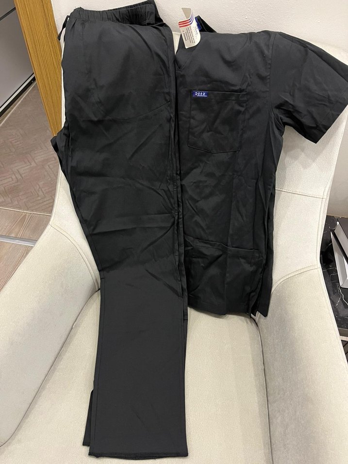 Siyah unısex scrubs takım - Görsel 3