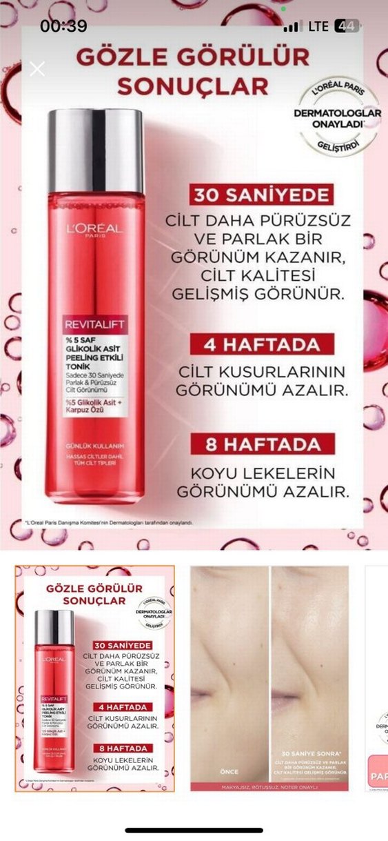 L'Oréal Revitalift Glikolik Asit Tonik - Görsel 5