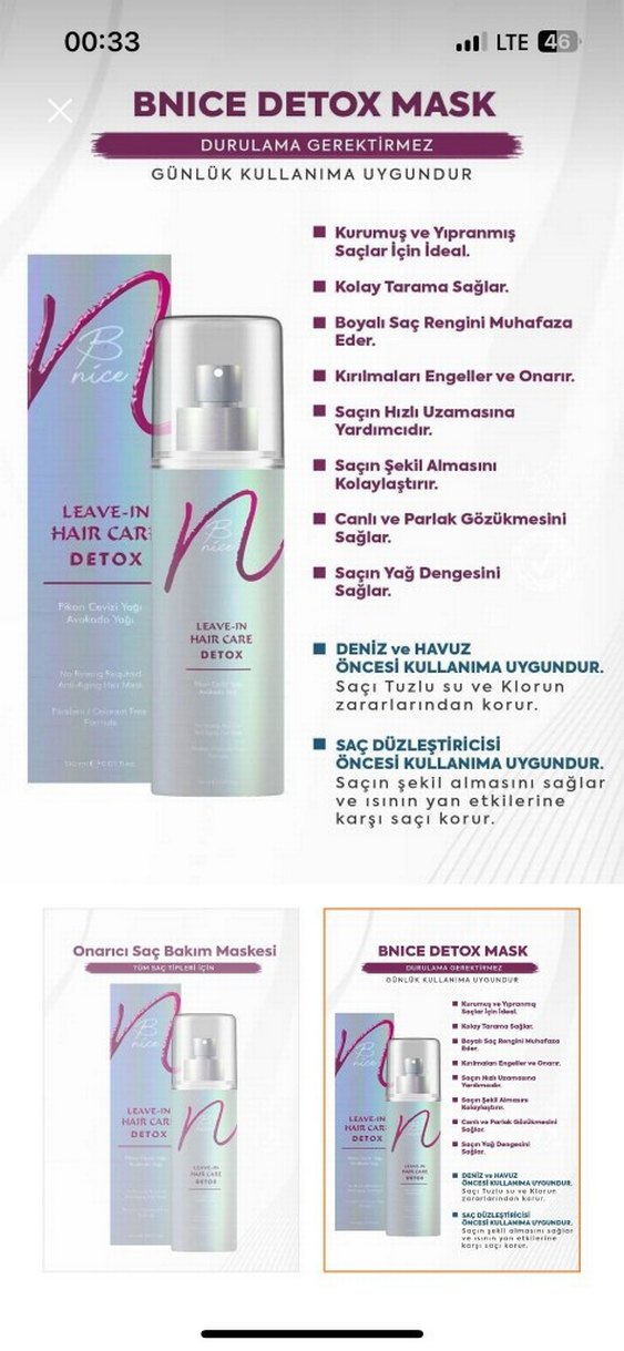 Detoks Etkili Leave-in Saç detoksu (2 adet) - Görsel 4