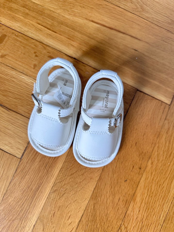 Mayoral Beyaz Tokalı  cırtlı Bebek İlk Adım Ayakkabısı - Görsel 2