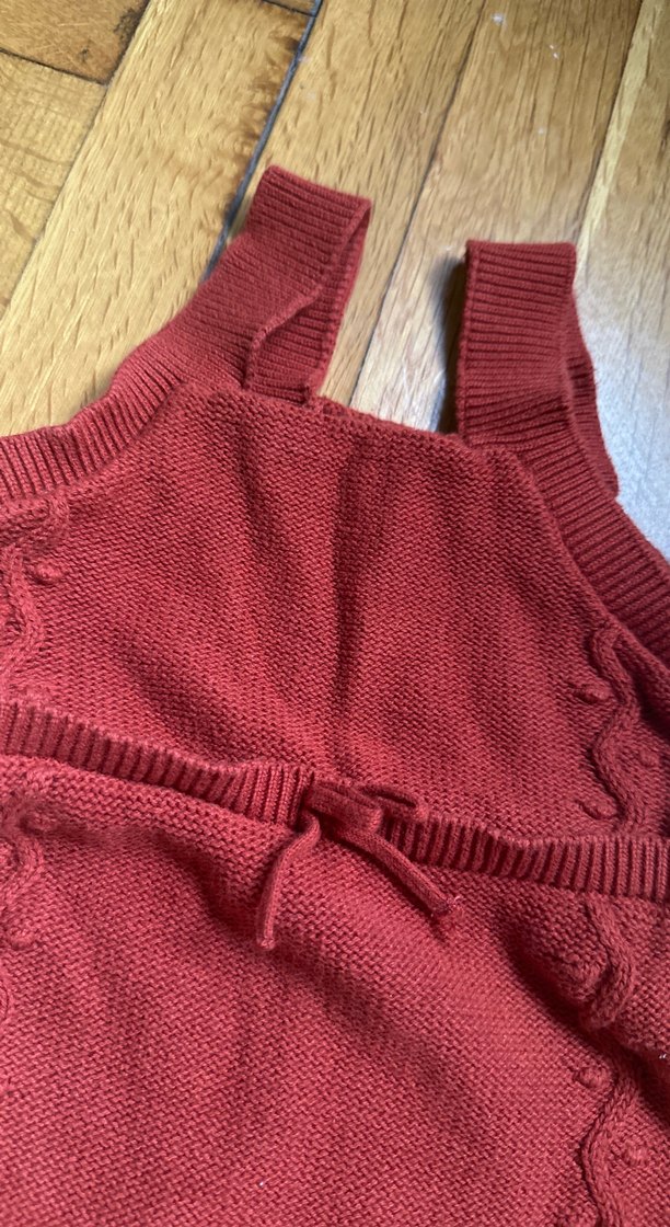 Kitemit kahverengi Örgü Bebek Kız Tulum - Görsel 2