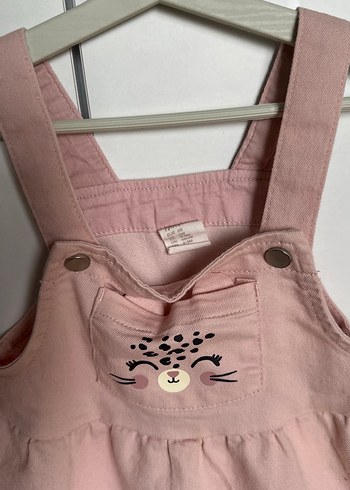 Kız bebek 4-6 ay açık pembe kot  elbise - Görsel 2