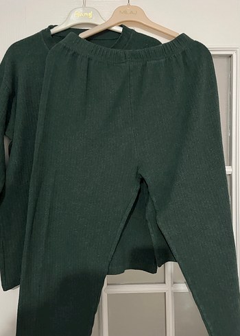 Örgü Dokulu Koyu Yeşil Kadın Triko - Görsel 2