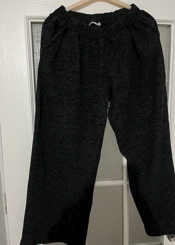 Siyah Kadın Keten Rahat Kesim Pantolon - Görsel 2