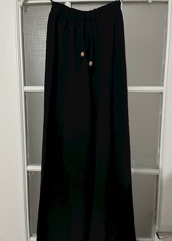 Düğmeli Siyah Kadın Uzun Etek - Görsel 2