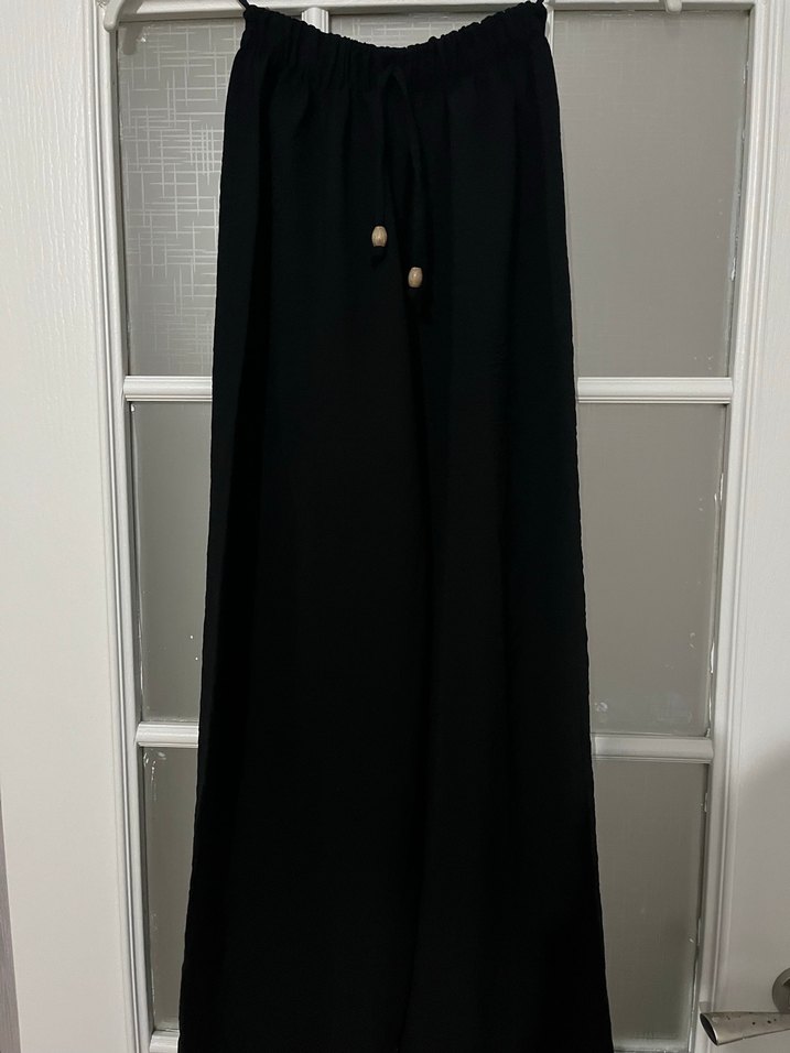 Düğmeli Siyah Kadın Uzun Etek - Görsel 2