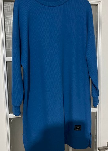 Kadın Mavi Uzun Kollu Salaş Tunik - Görsel 2