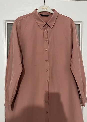 Bej Midi Kadın Gömlek - Görsel 2