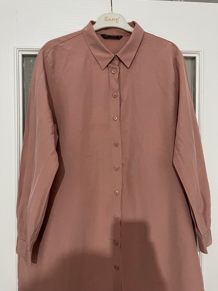 Bej Midi Kadın Gömlek - Görsel 2