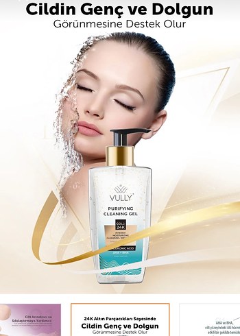 Diğer Vully 24K Altın Parçacıklı Arındırıcı Temizleme Jeli