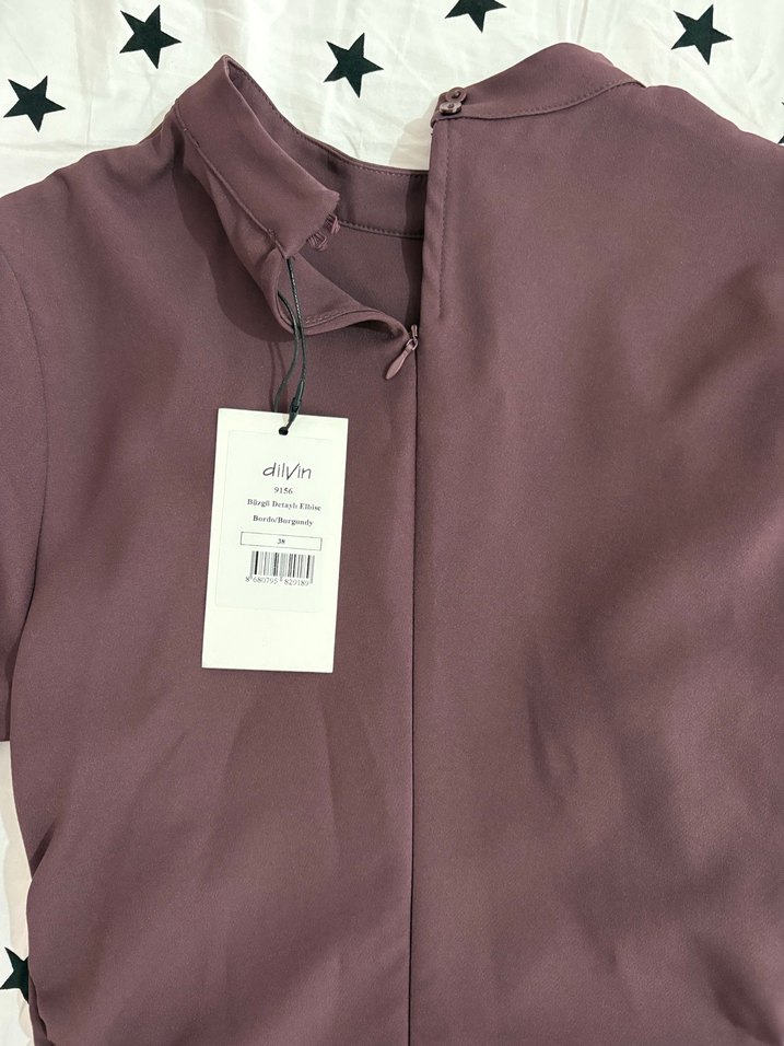 Büzgü detaylı elbise - Görsel 4