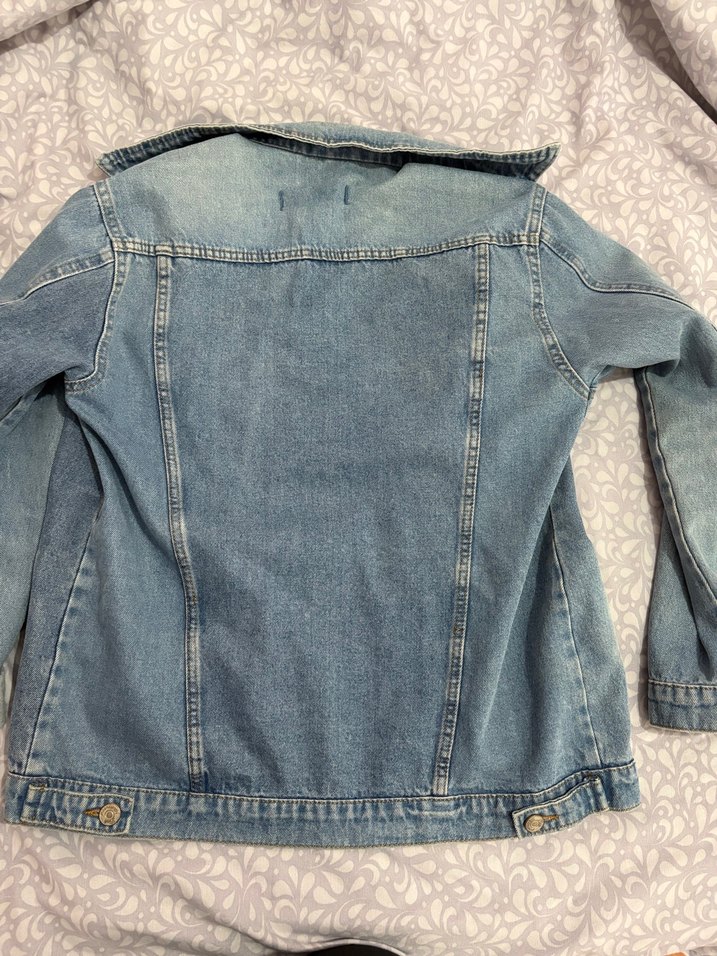 Kadın Mavi Düğmeli Kot Ceket - Görsel 2