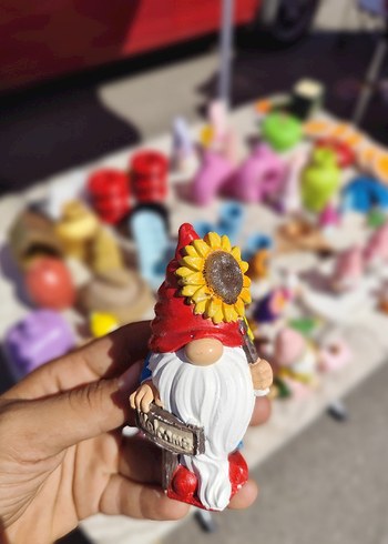 Renkli Ayçiçeği Tutmalı Cüce Biblo