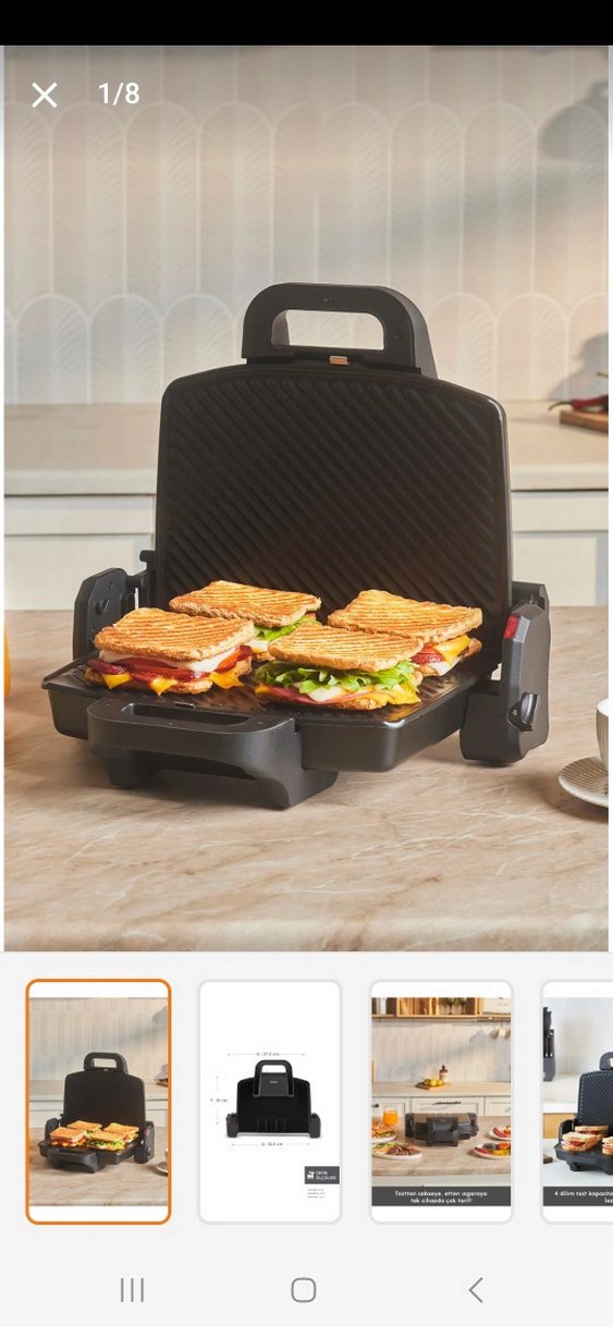 Siyah Tost Makinesi 37,5x31x13,5 cm - Görsel 2