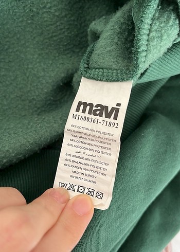 Kadın Koyu Yeşil Kapüşonlu Mavi Sweatshirt - Görsel 5