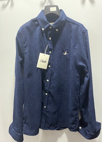 Lacivert Kadife Erkek Gömlek - Görsel 2