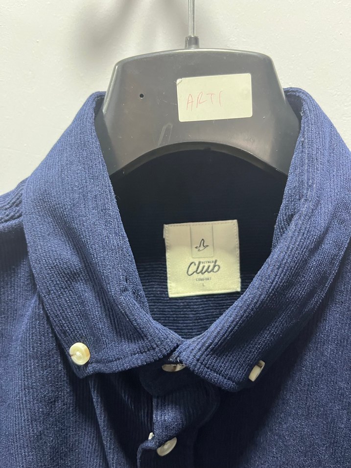 Lacivert Kadife Erkek Gömlek - Görsel 3