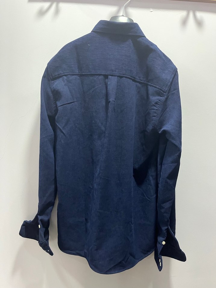 Lacivert Kadife Erkek Gömlek - Görsel 4