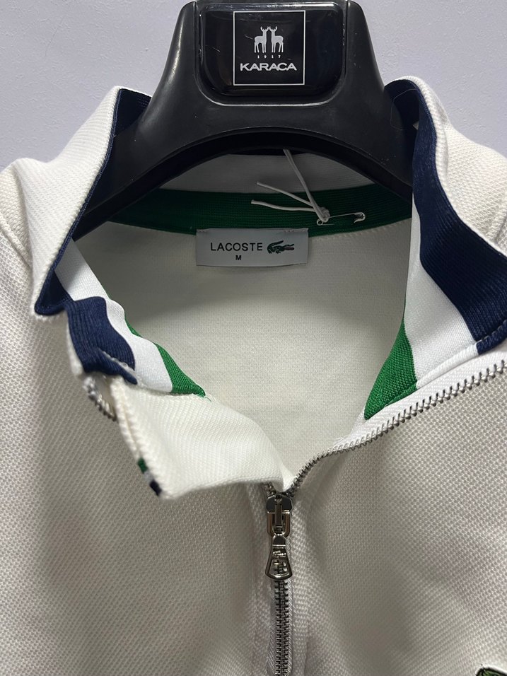 Beyaz Yarım Fermuarlı Erkek Sweatshirt - Görsel 2