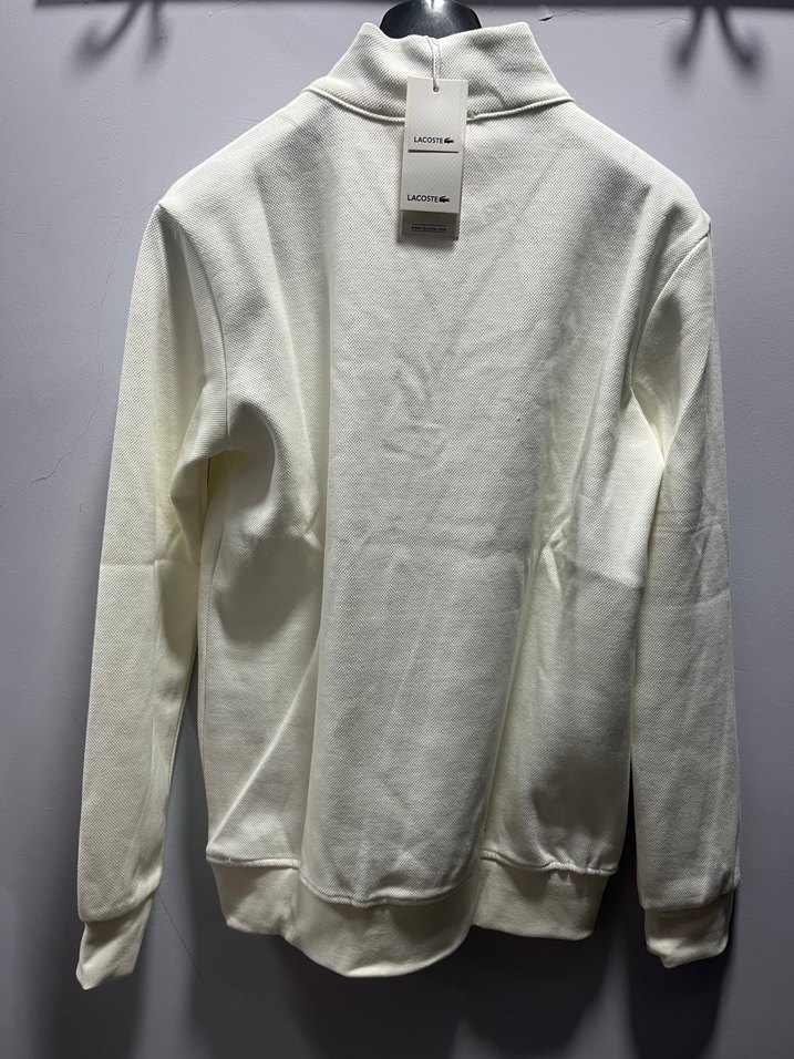 Beyaz Yarım Fermuarlı Erkek Sweatshirt - Görsel 3