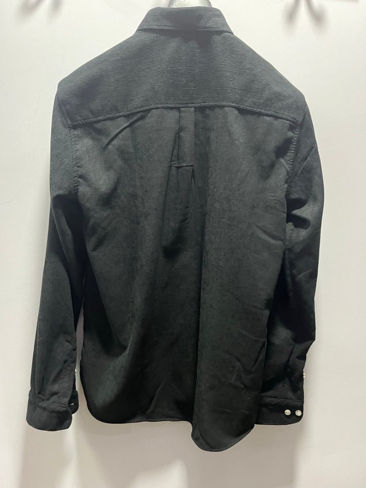 Siyah Kadife  Erkek Gömlek Uzun Kollu - Görsel 3