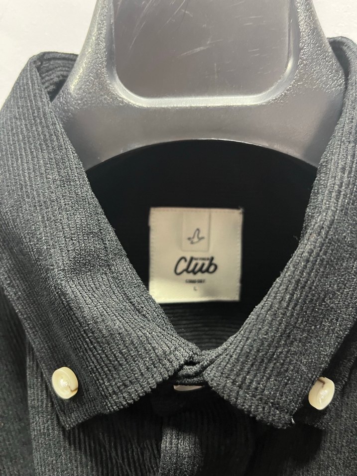 Siyah Kadife  Erkek Gömlek Uzun Kollu - Görsel 2