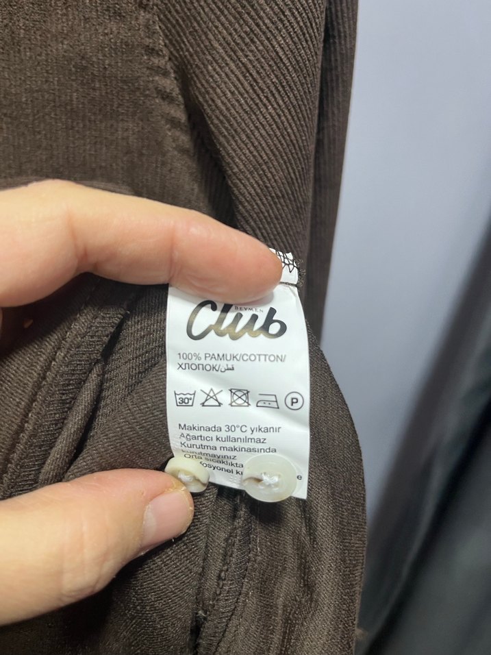 Erkek kahverengi kadife uzun kollu gömlek - Görsel 4