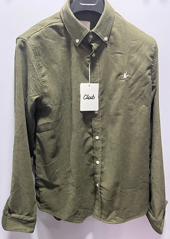 Erkek Haki Düğmeli Uzun Kollu Gömlek - Görsel 2