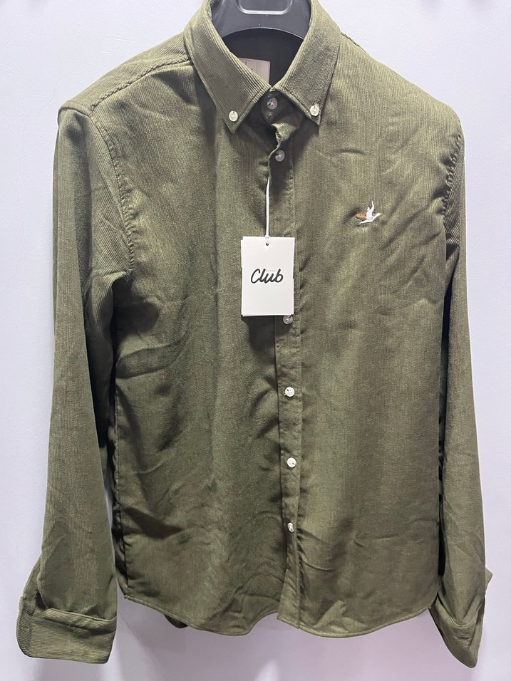 Erkek Haki Düğmeli Uzun Kollu Gömlek - Görsel 2