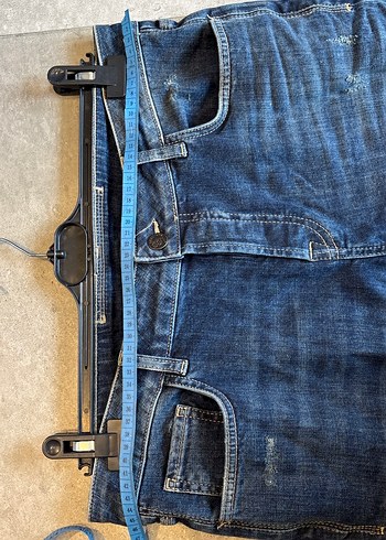 Erkek Mavi Bol Kesim Denim Pantolon - Görsel 2