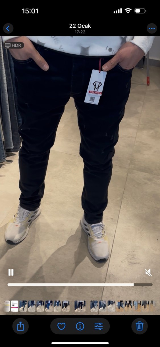 Erkek Siyah Regular Fit Denim Pantolon - Görsel 2