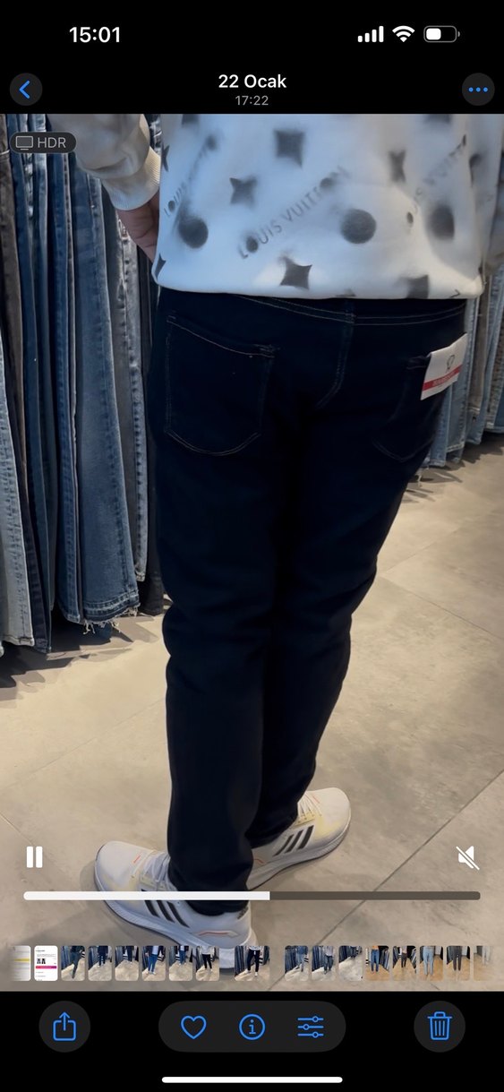 Siyah Erkek Spor Kot Pantolon Velcro - Görsel 2