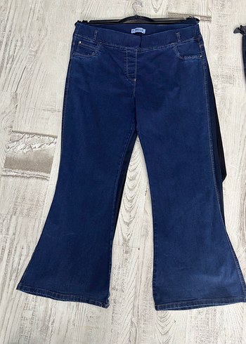 Diğer Koyu Mavi Kadife Retro Paca Jean 58 Beden