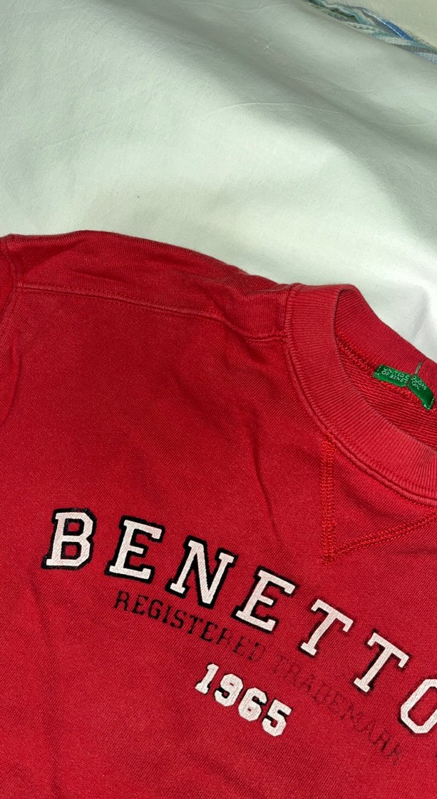 Benetton Kırmızı Uzun Kollu Sweatshirt - Görsel 2