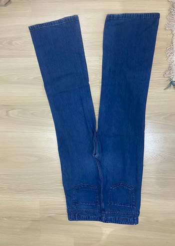 Diğer Kadın Lacivert Bol Kesim Midi Denim Pantolon