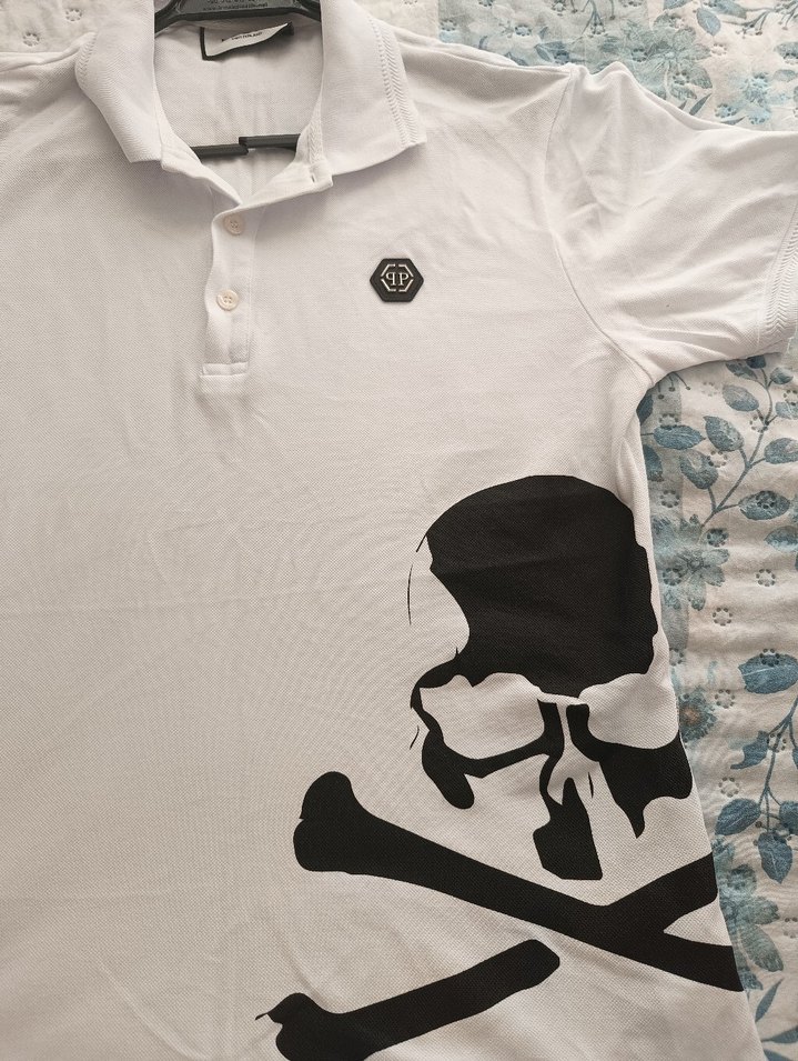 Beyaz Pleın yakalı tişört - Görsel 3