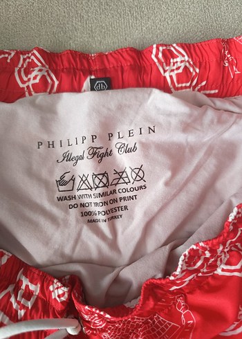 Erkek Kırmızı Baskılı Mini Şort - Görsel 2