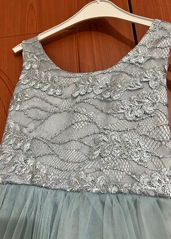 Mavi Drapeli Uzun  Abiye Elbise - Görsel 6