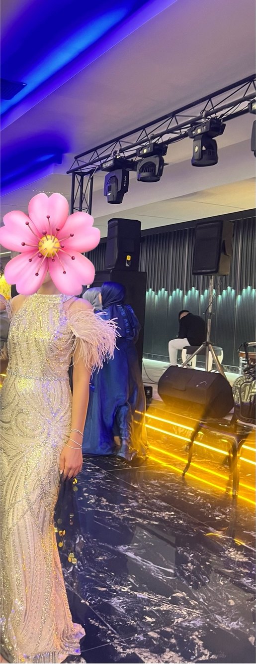 Krem rengi uzun şık abiye - Görsel 2