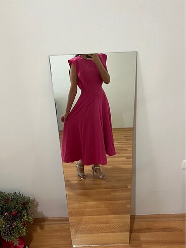 Yazlık fuşya pembe elbise - Görsel 7