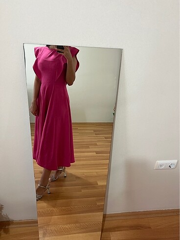 Yazlık fuşya pembe elbise - Görsel 8