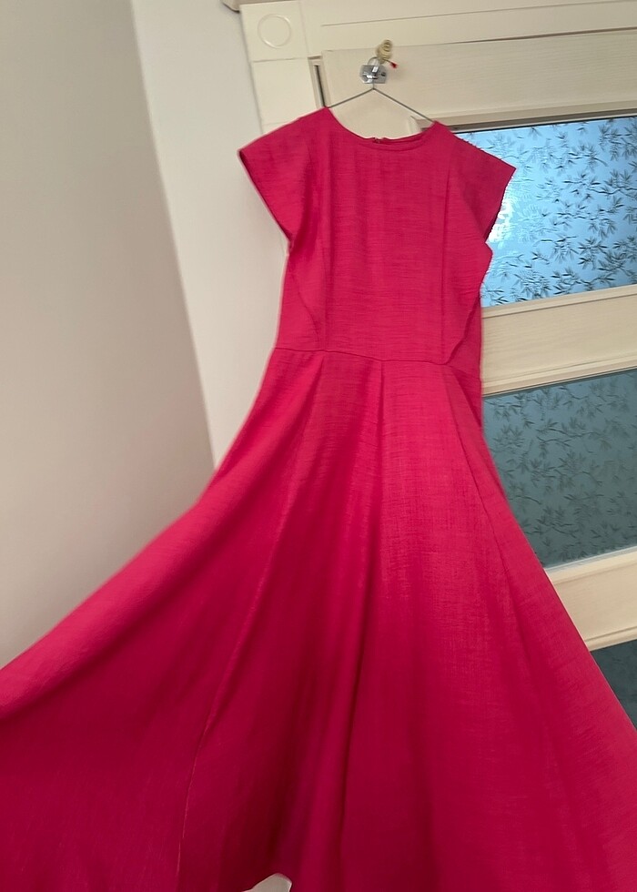 Yazlık fuşya pembe elbise - Görsel 3