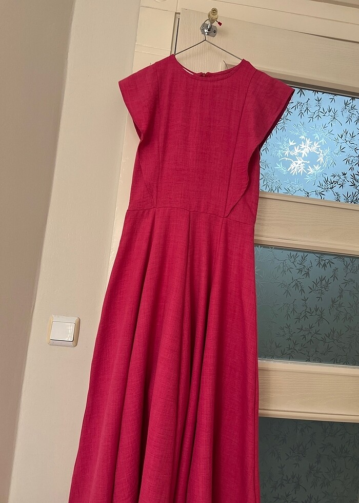 Yazlık fuşya pembe elbise - Görsel 5