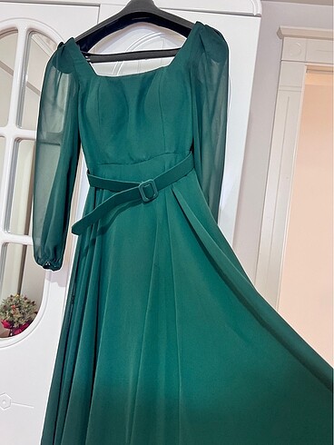 Midi boy şifon , kare yaka - Görsel 3