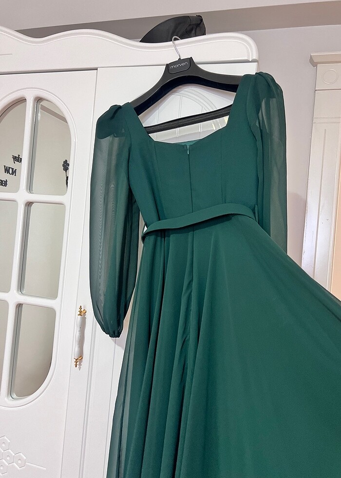 Midi boy şifon , kare yaka - Görsel 2