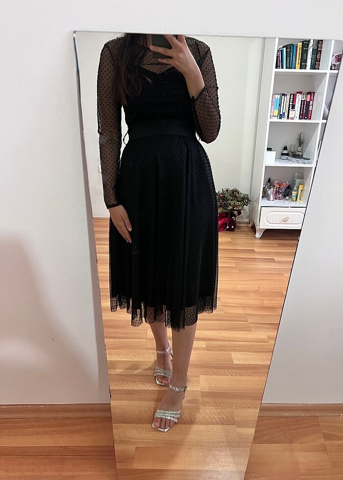 Midi boy siyah tül - Görsel 2